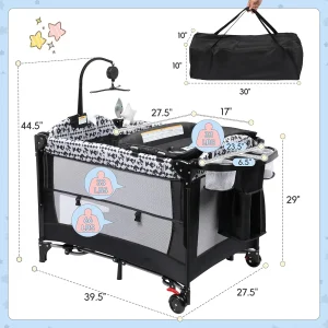 5-in-1 Pack and Play Baby Bassinet